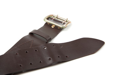 leather belt on white background