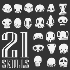 skulls vector set