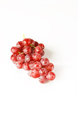 bunch of red grape on white background