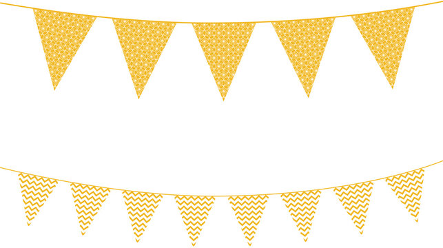 goldene wimpelketten mit chevron und sternmuster