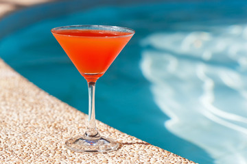 Cocktail Margarita near swim pool