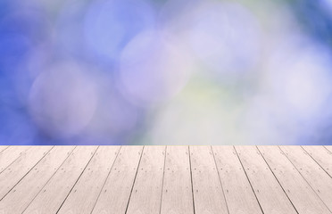 Wood Plank with Bokeh Background