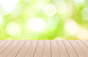 Wood Plank with Bokeh Background