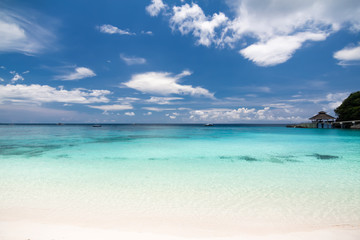 Tropical landscape with turquoise sea and sandy beach