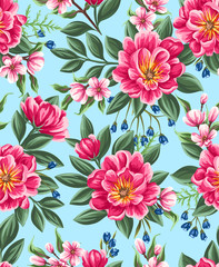 Floral seamless pattern - 91704889