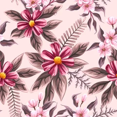 Fototapete Rund Floral seamless pattern © hoverfly