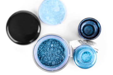 Blue make-up pigment eyeshadows