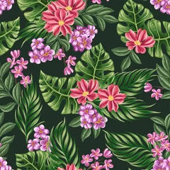 Fotobehang Tropische Bladeren Floral seamless pattern  © hoverfly