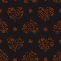 Background with Heartshape Floral Pattern