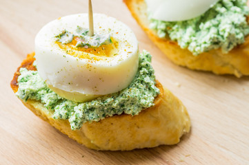 Tasty tapas with cream cheese
