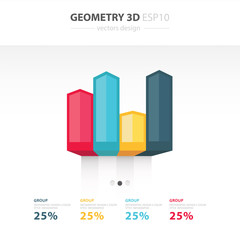 Vector 3d arrows infographic. Template for diagram, graph, prese