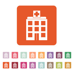 The hospital icon. Medical and ambulance, emergency, healthcare symbol. Flat