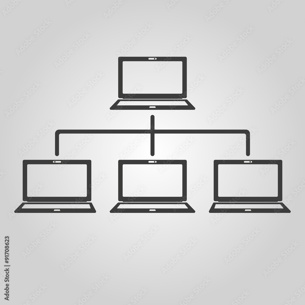 Poster the network icon. connection and internet, database symbol. flat