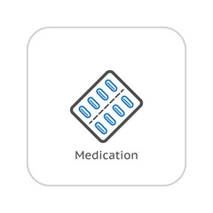 Medication and Medical Services Icon. Flat Design.