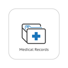 Medical Records and Medical Services Icon. Flat Design.