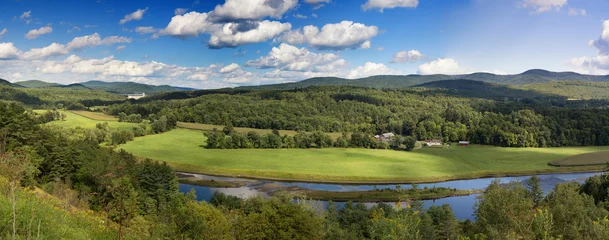 Schilderijen op glas Vermont countryside panorama. © Rixie