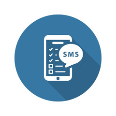 Reminders by SMS and Medical Services Icon. Flat Design.