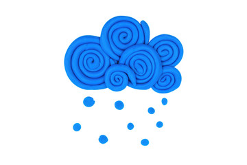 Cloud from children bright plasticine - Stock Image macro.