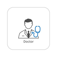 Doctor and Medical Services Icon. Flat Design.