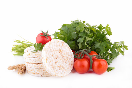 rice crakcer, healthy and diet food concept