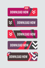 Colorful download web button. Modern flat design.