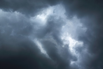 blue sky with storm cloud closeup