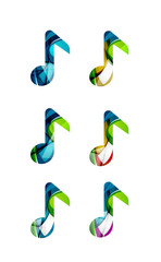 Set of abstract music note icon, business logotype concepts