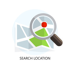 Location Icon. Search Concept. Flat Design.