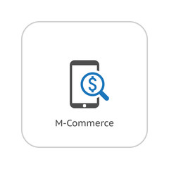 M-Commerce Icon. Business Concept. Flat Design.
