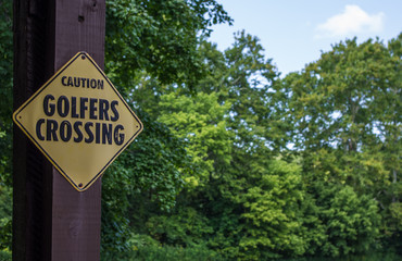 Golfers Crossing Sign