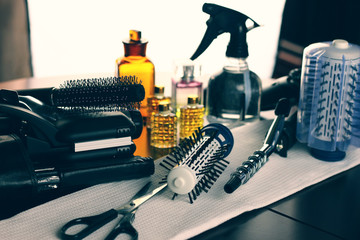 Tools hairdresser comb scissors
