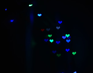 Abstract Love Shapes Bokeh Background.