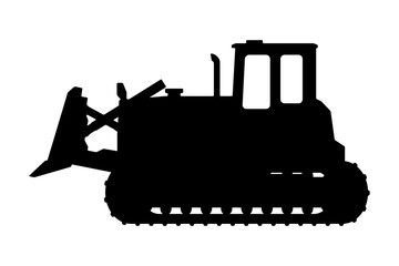 Tractor silhouette on a white background.