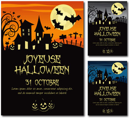 French Halloween invitation poster illustration