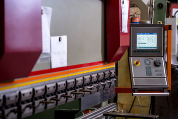 Manufacturing workshop. Image of bending machine