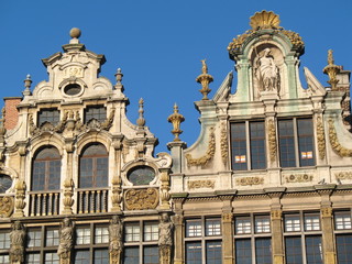 Fototapeta na wymiar Bruxelles, façades de la Grand Place