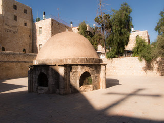 .Old buildings in a Coptic part of the complex of the Basilica o
