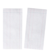 Lined paper isolated on white background