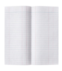 Lined paper isolated on white background