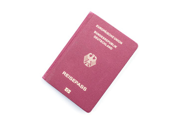 German passport isolated on white background