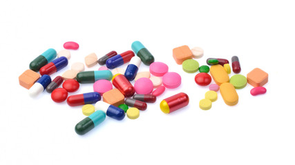 pills isolated on white background
