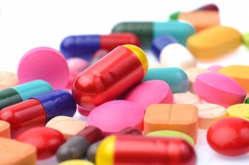 pills isolated on white background