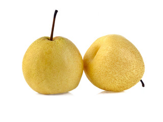 Fresh group oriental pear on a white background