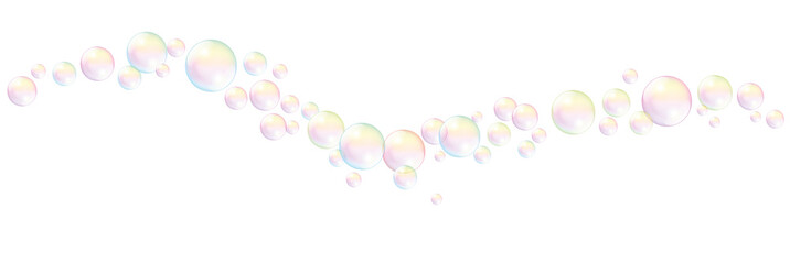 Blow soap bubbles wave pattern - isolated vector illustration on white background.