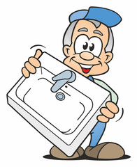 Plumber Lavatory © jokatoons