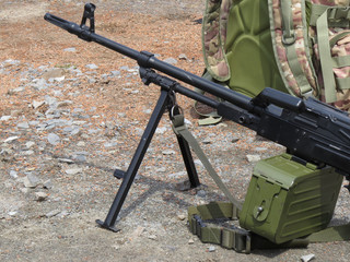 The model of the Kalashnikov machine gun ready to play airsoft
