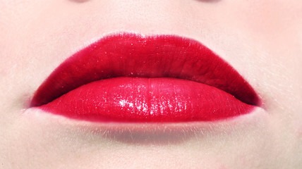 Fototapeta premium red lips bright makeup cosmetic