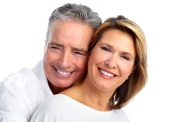 Happy smiling elderly couple.