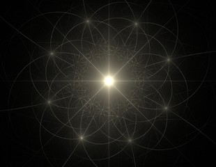 Abstract design of white powder cloud against dark background