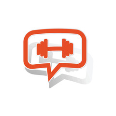 Obraz premium Barbell message sticker, orange